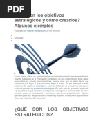 Qué Son Los Objetivos Estratégicos y Cómo Crearlos