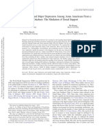 Religious Attendance and Major Depression Among Asian Americans From A National Database: The Mediation of Social Support