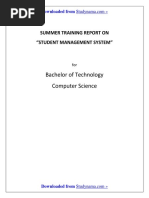 Student Management System - CSE-IT Engineering Summer Training Project Report - PDF Download