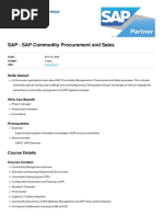 Sap Commodity Procurement and Sales