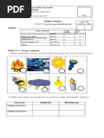 Prueba de Ciencia La Luz 3° A