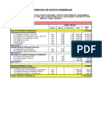 Disgregado de Gastos Generales: Total Costo Directo