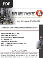 Real Estate Taxation: Jona U. Dimalanta, CPA, MBA, REB