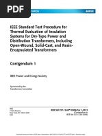 IEEE Standard Test Procedure For Thermal Evaluation of Insulation Systems For Dry-Type Power and Distribution Transformers, Including Open-Wound, Solid-Cast, and Resin - Encapsulated Transformers