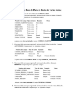 TALLER Creación de Una Base de Datos y Diseño de Varias Tablas