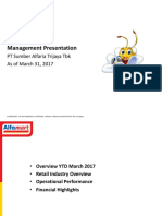 Management Presentation: PT Sumber Alfaria Trijaya TBK As of March 31, 2017