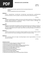 Advanced Cost Accounting