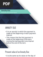 Annuity Due: Prepared By: Ross Christian Manuel