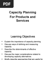 Capacity Planning For Products and Services