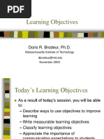 Learning Objectives: Doris R. Brodeur, PH.D