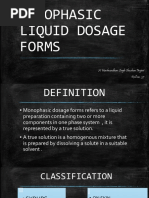 Monophasic Liquid Dosage Forms