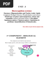 Biorecognition Systems:: Unit - 3