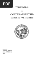 Terminating A California Registered Domestic Partnership: Secretary of State State of California 2008