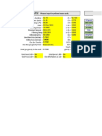 Results Inputs:: Please Input in Yellow Boxes Only