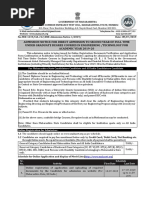 Admission Notice For Direct Admission To Second Year of Full Time Under Graduate Degree Courses in Engineering /technology For ACADEMIC YEAR 2019-20