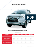 Ficha Tecnica Montero Sport 2.4 Diesel