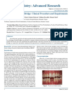 Dentistry: Advanced Research: All Ceramic Bonded Bridge: Clinical Procedure and Requirements