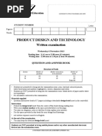 Product Design and Technology: Written Examination