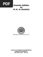 Semester Syllabus For M. Sc. in Chemistry: School of Chemistry (Autonomous