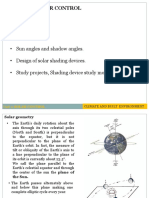 Solar Geometry - Solar Chart - Sun Angles and Shadow Angles. - Design of Solar Shading Devices. - Study Projects, Shading Device Study Models, Etc.