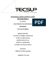 Investigación E Innovación Tecnológica: Informe: CNC de Madera