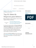 Top 30 - Ideas de Negocios para México - 100negocios