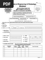 Application Form For Employment in Advanced Robotics & Automation Lab (NCRA)