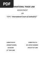 International Trade Law: Assigntment ON TOPIC-"International Court of Justice (ICJ) "