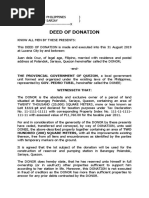 Deed of Donation: The Provincial Government of Quezon, A Local Government