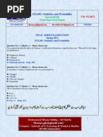 STA301-Statistics and Probability: Solved MCQS From Final Term Papers