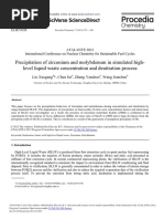 Precipitation of Zirconium and Molybdenum in Simulated High-Level Liquid Waste Concentration and Denitration Process