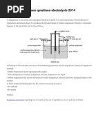 Chemistry Past Exam Questions Electrolysis 2014