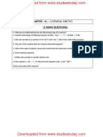 Chapter - 4: - .Chemical Kinetics (1 Mark Questions)