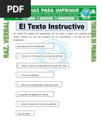 Ficha El Texto Instructivo para Tercero de Primaria