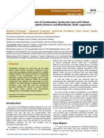 Prosthodontic Management of Combination Syndrome Case With Metal Reinforced Maxillary Complete Denture and Mandibular Teeth Suppor PDF