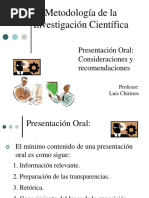 Recomendaciones para La Presentación Oral