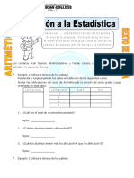 Iniciación A La Estadística para Sexto de Primaria