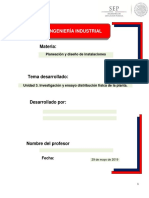 Investigación y Ensayo Distribución Física de La Planta.