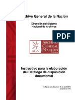 Catalogo de Disposición Documental AGN