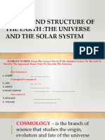 Origin and Structure of The Earth:The Universe and The Solar System