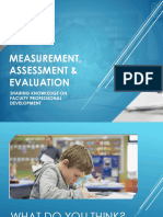 Measurement, Assessment & EVALUATION