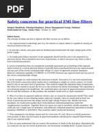 Safety Concerns For Practical EMI Line Filters