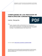 Ussher, Margarita (2008) - COMPLEJIDAD DE LOS PROCESOS DE PARTICIPACION COMUNITARIA PDF