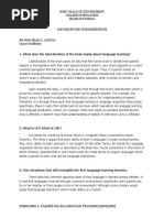 What Does The Lateralization of The Brain Imply About Language Learning?