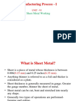 MP-I - Unit 5 - Sheet Metal Working