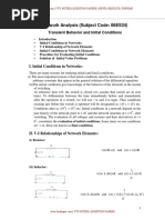 Notes of Transient Behavior and Initial Conditions