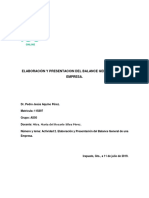 Elaboración y Presentación Del Balance General de Una Empresa.