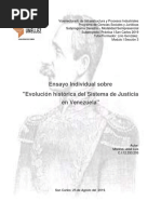 Evolución Histórica Del Sistema de Justicia en Venezuela