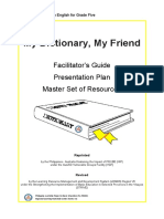 My Dictionary, My Friend: Facilitator's Guide Presentation Plan Master Set of Resources