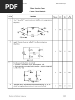 Model Question Paper Course: Circuit Analysis: Q.No. Questions Marks CO BL PI Code